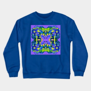 dark monster dogu mecha robot in ecopop pattern Crewneck Sweatshirt